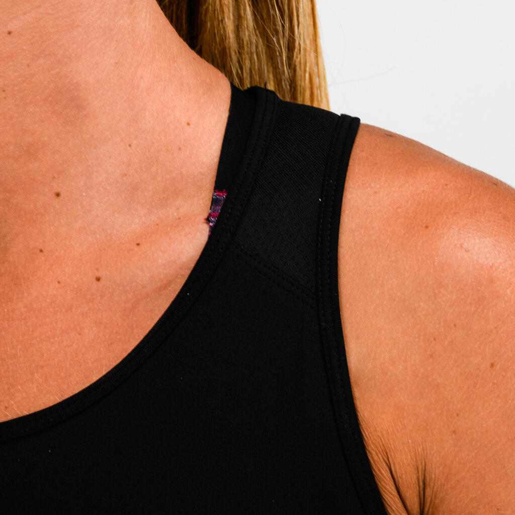 Top lang Rundhalsausschnitt Fitness Cardio Damen grün