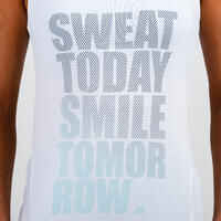 120 Women's Cardio Fitness Tank Top - White Print