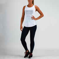 120 Women's Cardio Fitness Tank Top - White Print