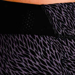 900 Women's Cardio Fitness 7/8 Leggings - Black/Lilac Print