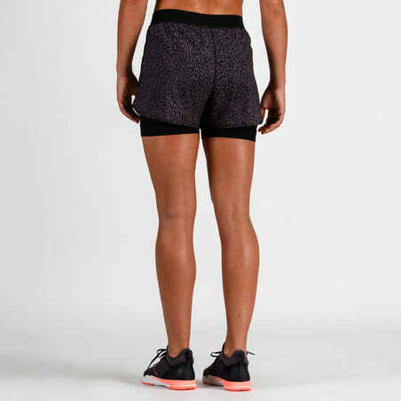 900 Women's Cardio Fitness Shorts - Lilac Print