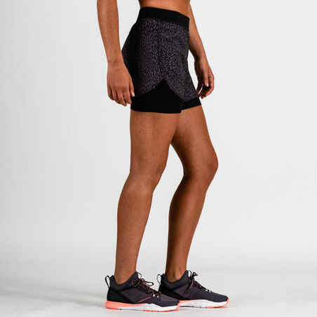 900 Women's Cardio Fitness Shorts - Lilac Print