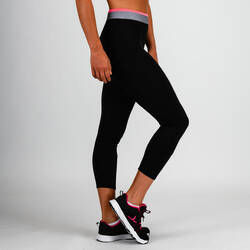 100 Women's Cardio Fitness 7/8 Leggings - Black