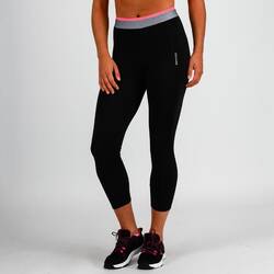 100 Women's Cardio Fitness 7/8 Leggings - Black