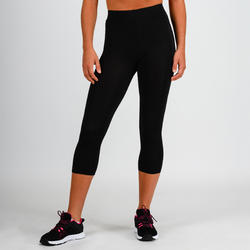 Leggings capri cardio fitness mujer 100 negro