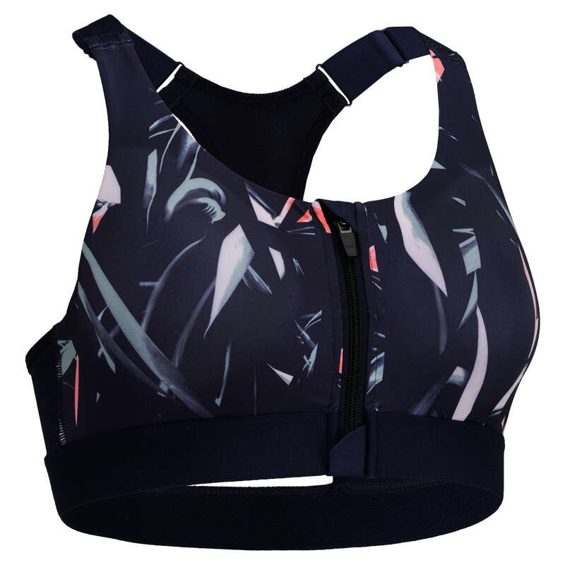 WOMAN FITNESS BRA, UNDERWEAR Fitness and Gym - FBRA 900 Zip-up Sports Bra DOMYOS - Gym Activewear