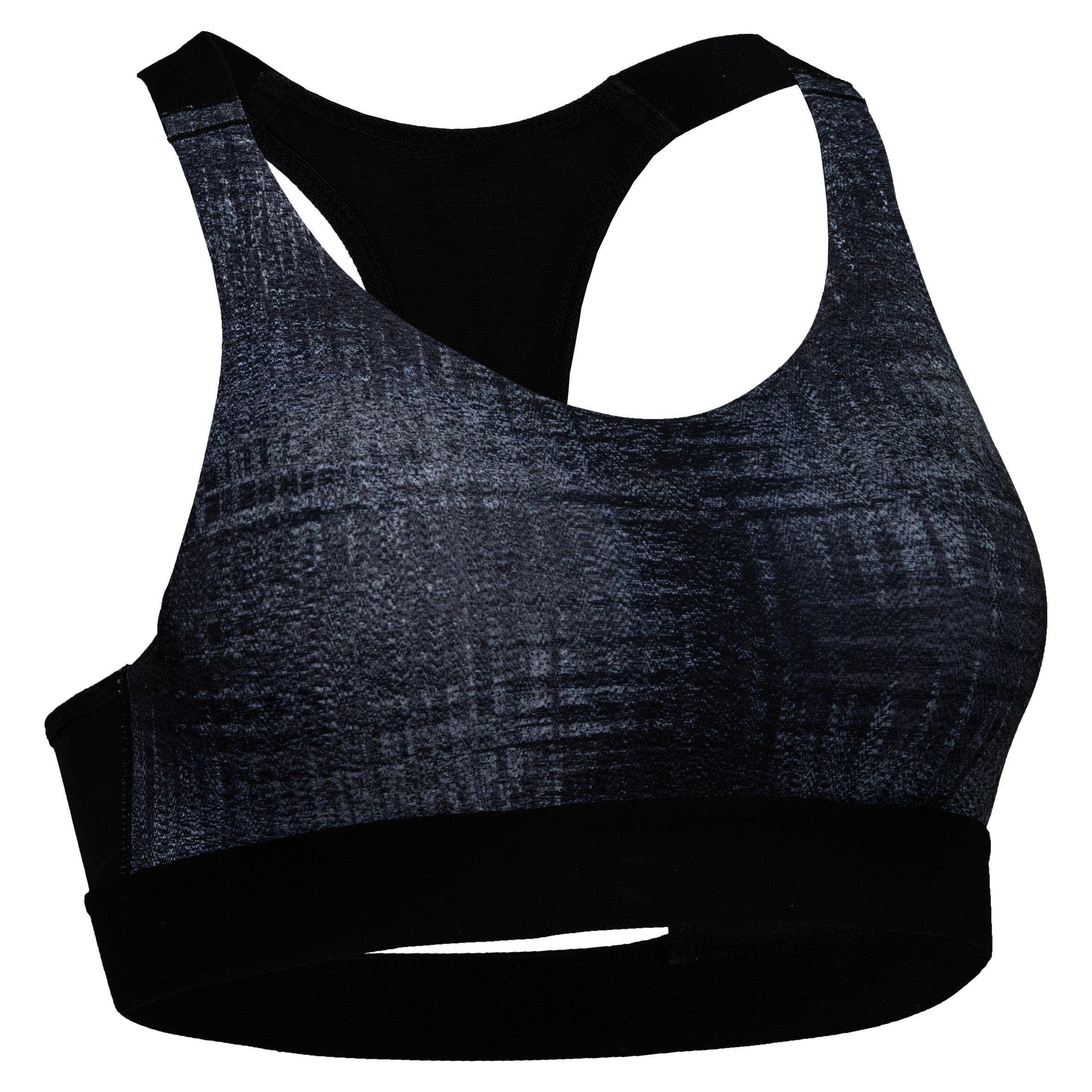 Women's Mid-Support Fitness Sports Bra - Grey Print -  5