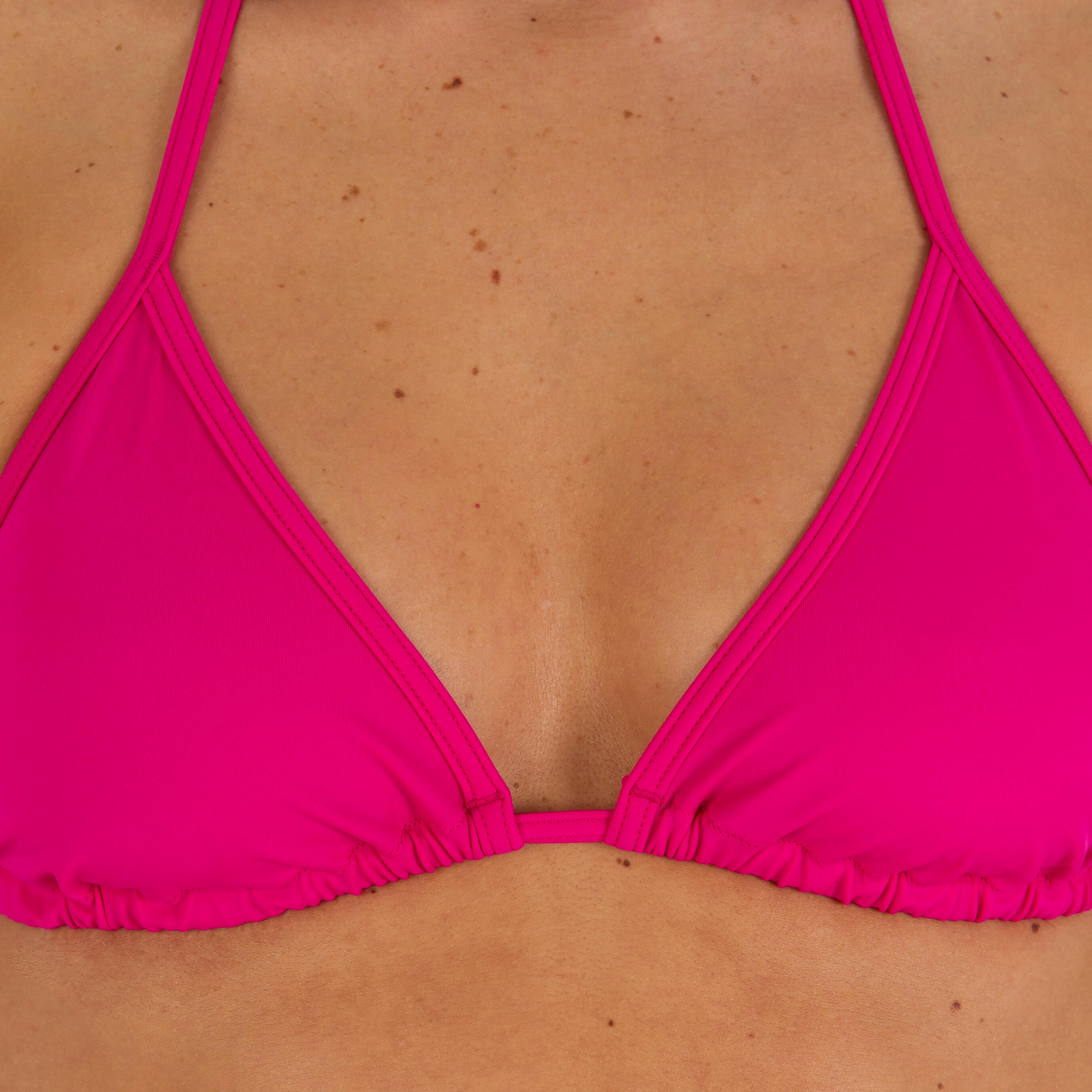MAE women's triangle swimsuit - Plain pink 5/9