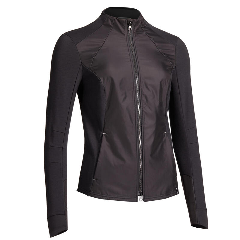 Sweat zippé équitation femme 500 noir