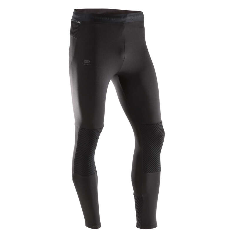REGULAR MAN JOGGING COLD WTHR CLOTHES Clothing - RUN WARM+ TIGHTS - black KALENJI - Bottoms
