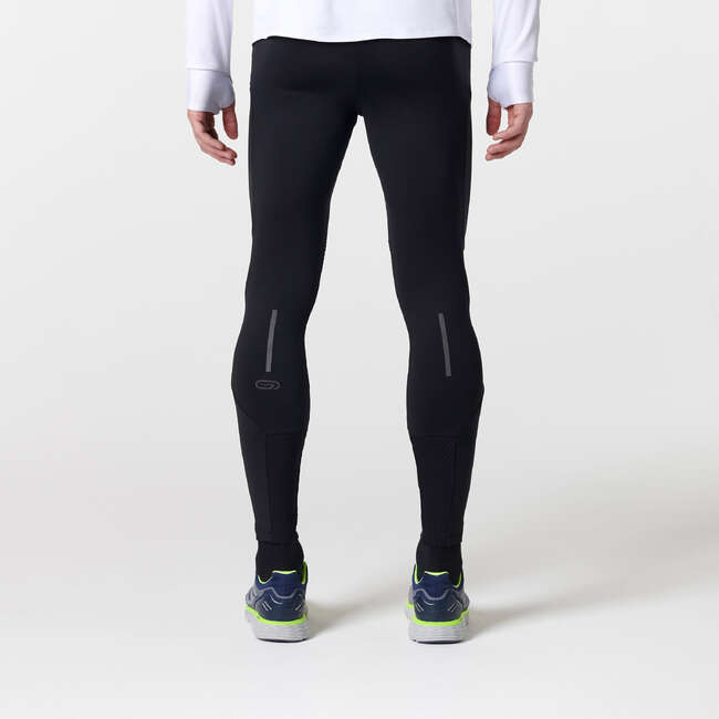 KALENJI RUN WARM+ MEN'S RUNNING TIGHTS BLACK Decathlon