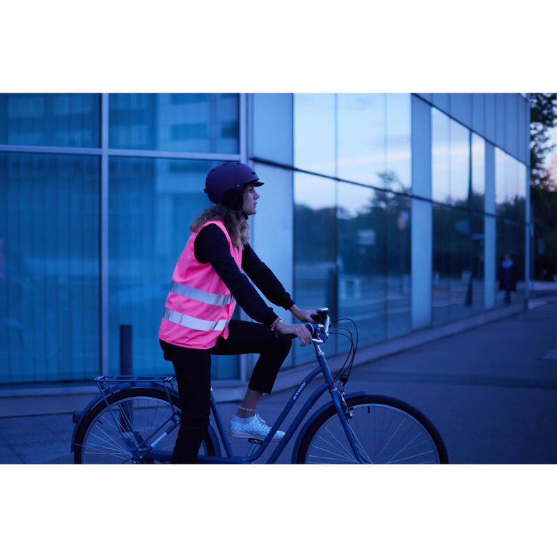 Cyklistická vesta 500 fluorescenční růžová