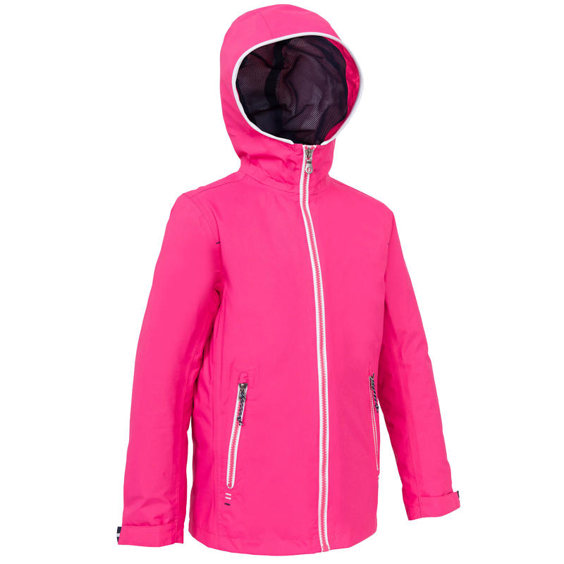 100 Kids' Waterproof Sailing Oilskin - Bright Pink 100 Kids' Waterproof Sailing Oilskin - Bright Pink