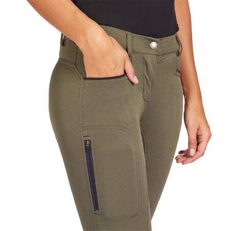 580 Fullgrip Women's Silicone Seat Horse Riding Jodhpurs - Khaki