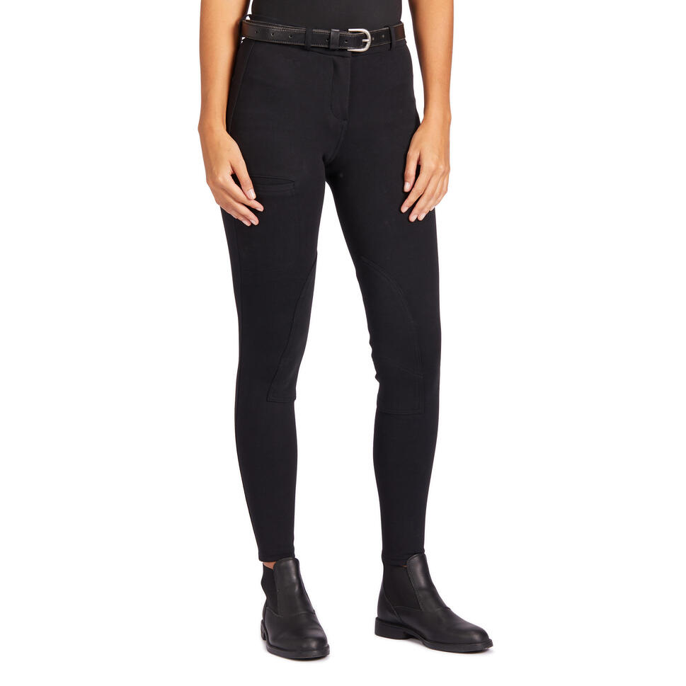 WILLIT Kinderrijbroek voor meisjes, paardrijleggings, kniestukken, jeugd, paardrijbroek, zomer, ademend, elastisch, met zakken, lichtgrijs, XS