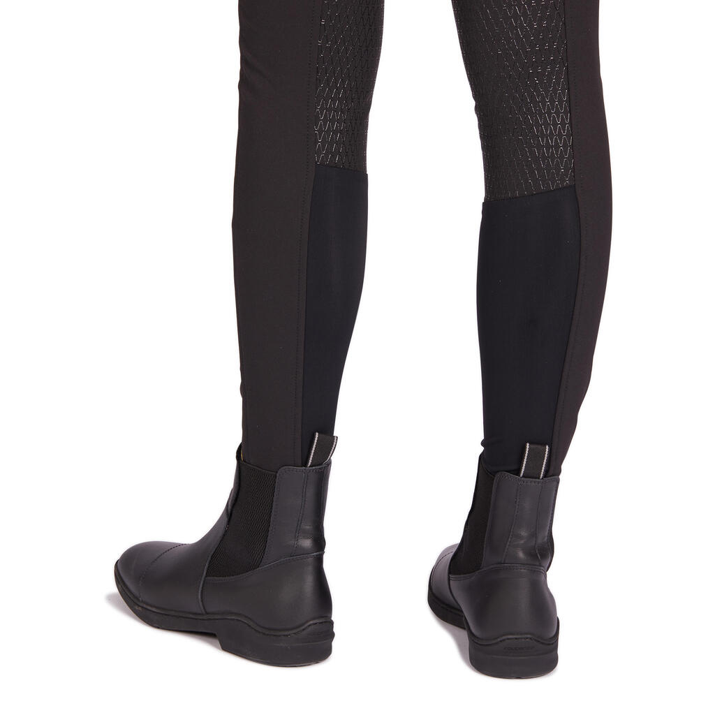 Reithose 560 Jump Kniebesatz Grip Damen schwarz