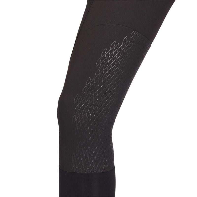 Reithose 560 Jump Kniebesatz Grip Damen schwarz