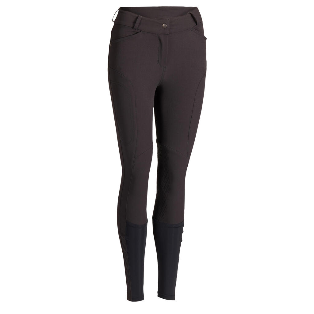 560 Jump Women's Horse Riding Silicone Patch Jodhpurs - Black