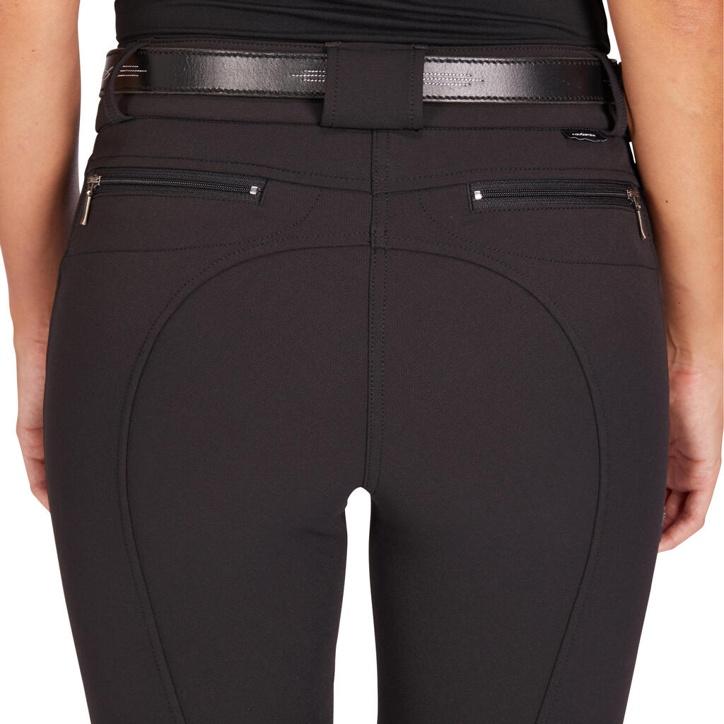 560 Jump Women's Horse Riding Silicone Patch Jodhpurs - Black