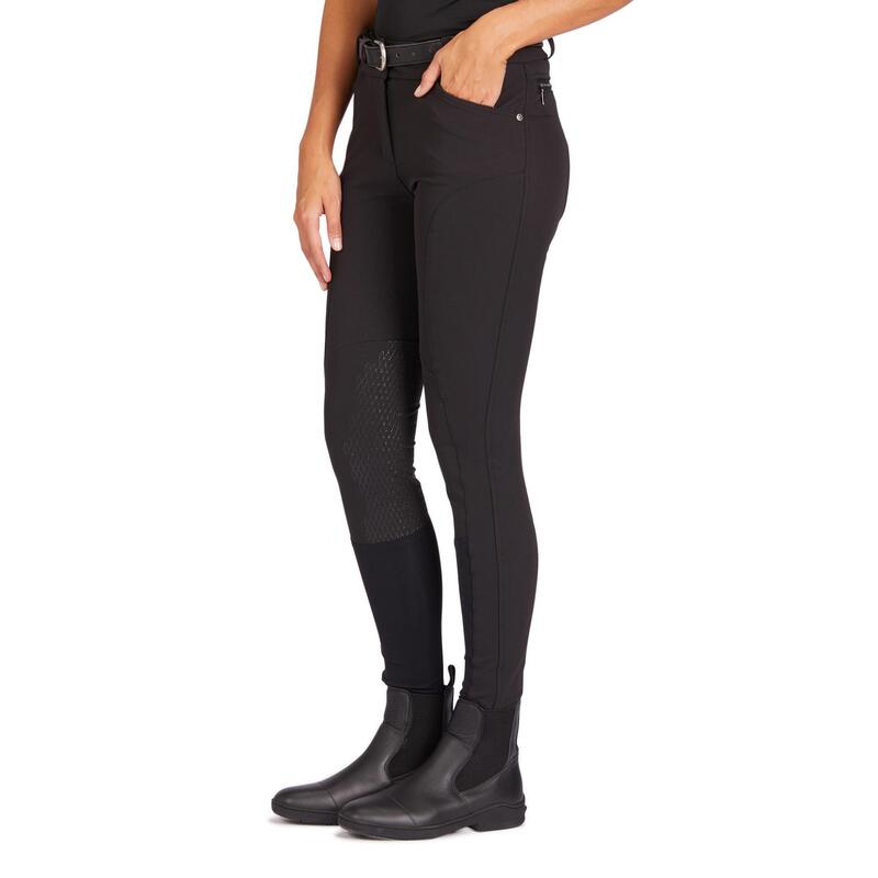 Pantalon équitation femme 560 JUMP basanes silicone noir