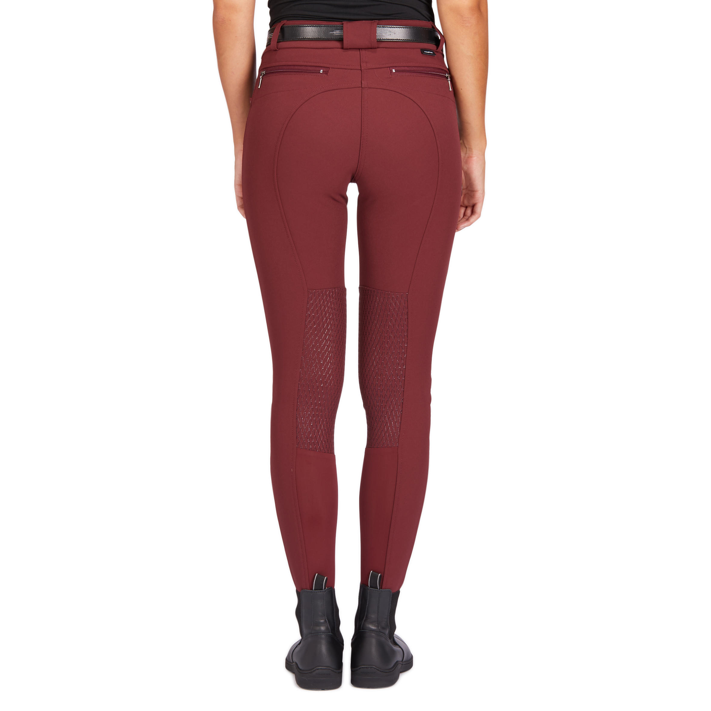 560 Jump Women's Horse Riding Silicone Patch Jodhpurs - Burgundy 5/12