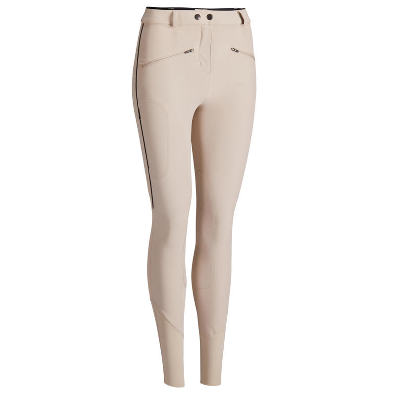 500 Mesh Women's Lightweight Horse Riding Jodhpurs Beige Decathlon