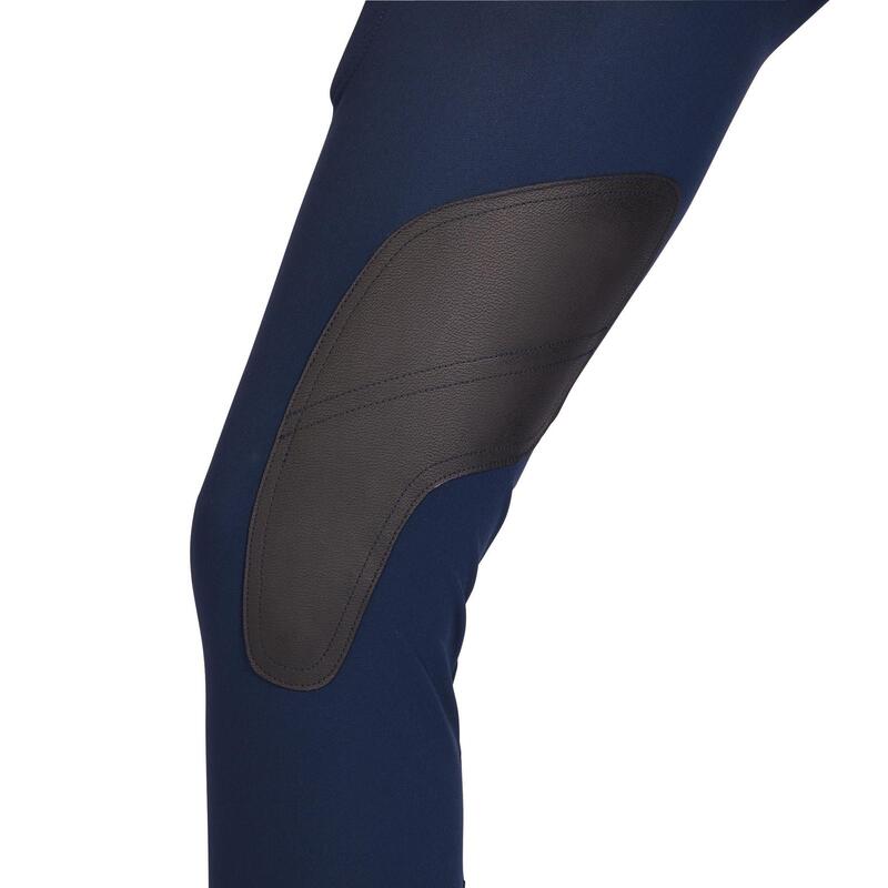 Rijbroek voor dames 500 antislip zitvlak marineblauw