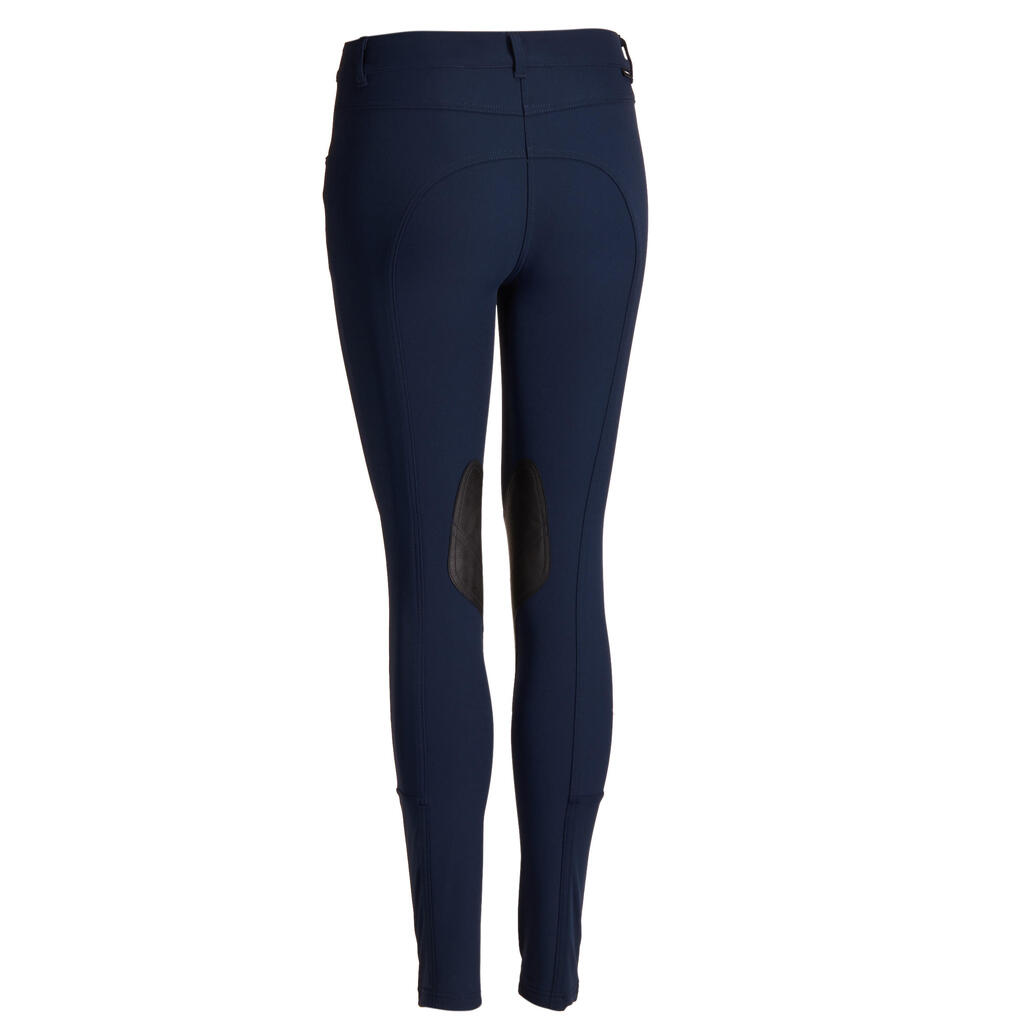 500 Women's Grippy Horse Riding Jodhpurs - Navy