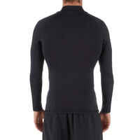 Men's surfing long-sleeve thermal fleece top T-shirt 900 - Black