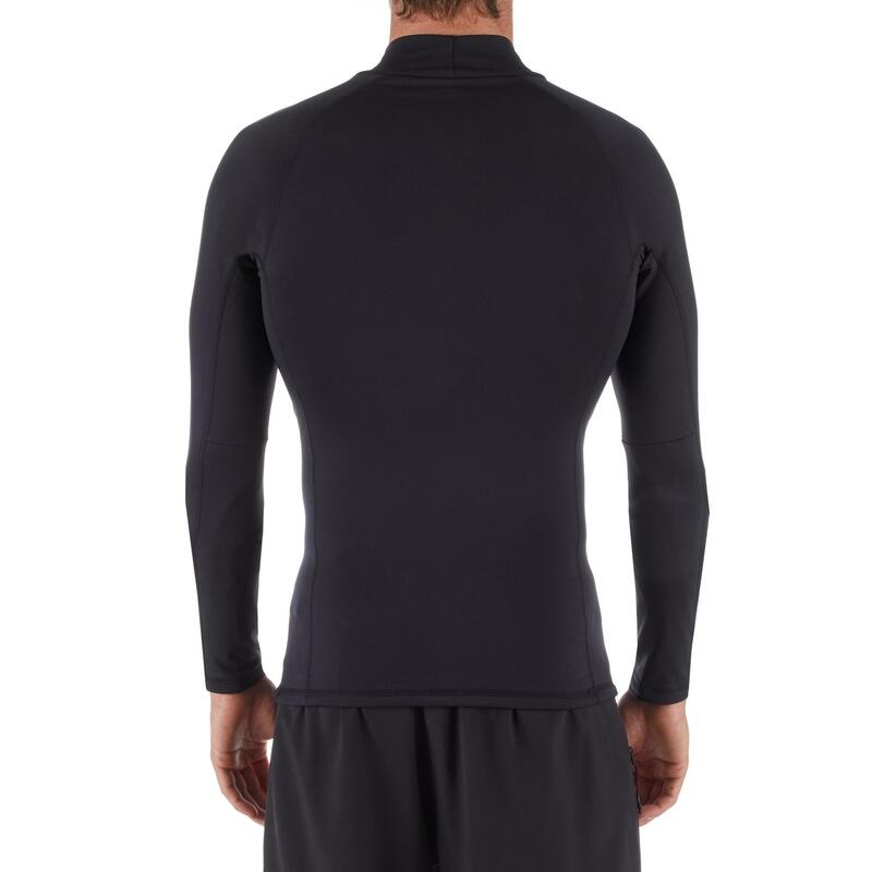 Men's Surfing Thermal Fleece Long Sleeve T-shirt 900 - Black