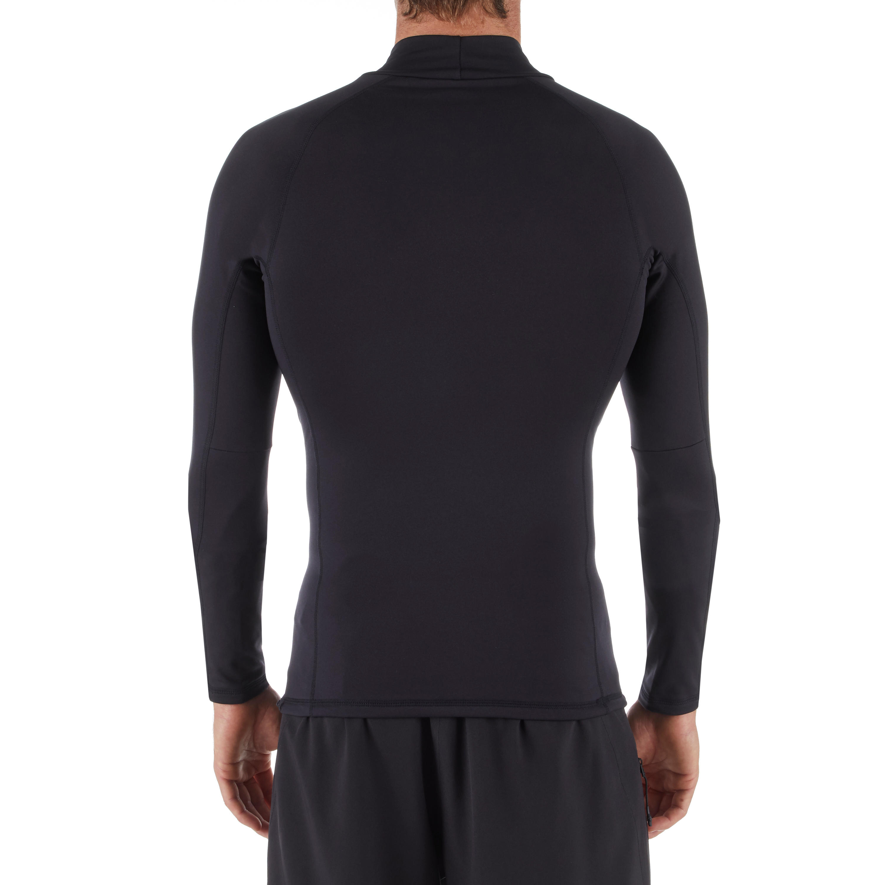 Tee shirt thermique polaire Homme Manches longues surf 900 Noir