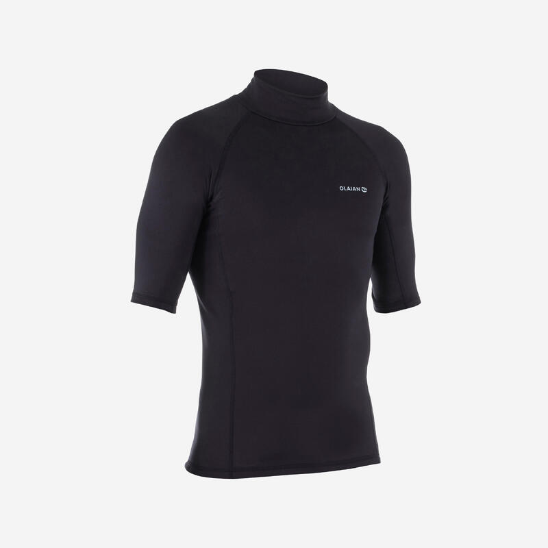 Thermische rashguard met korte mouwen voor surfen heren 900 zwart