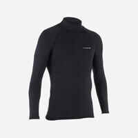 Men's surfing long-sleeve thermal fleece top T-shirt 900 - Black