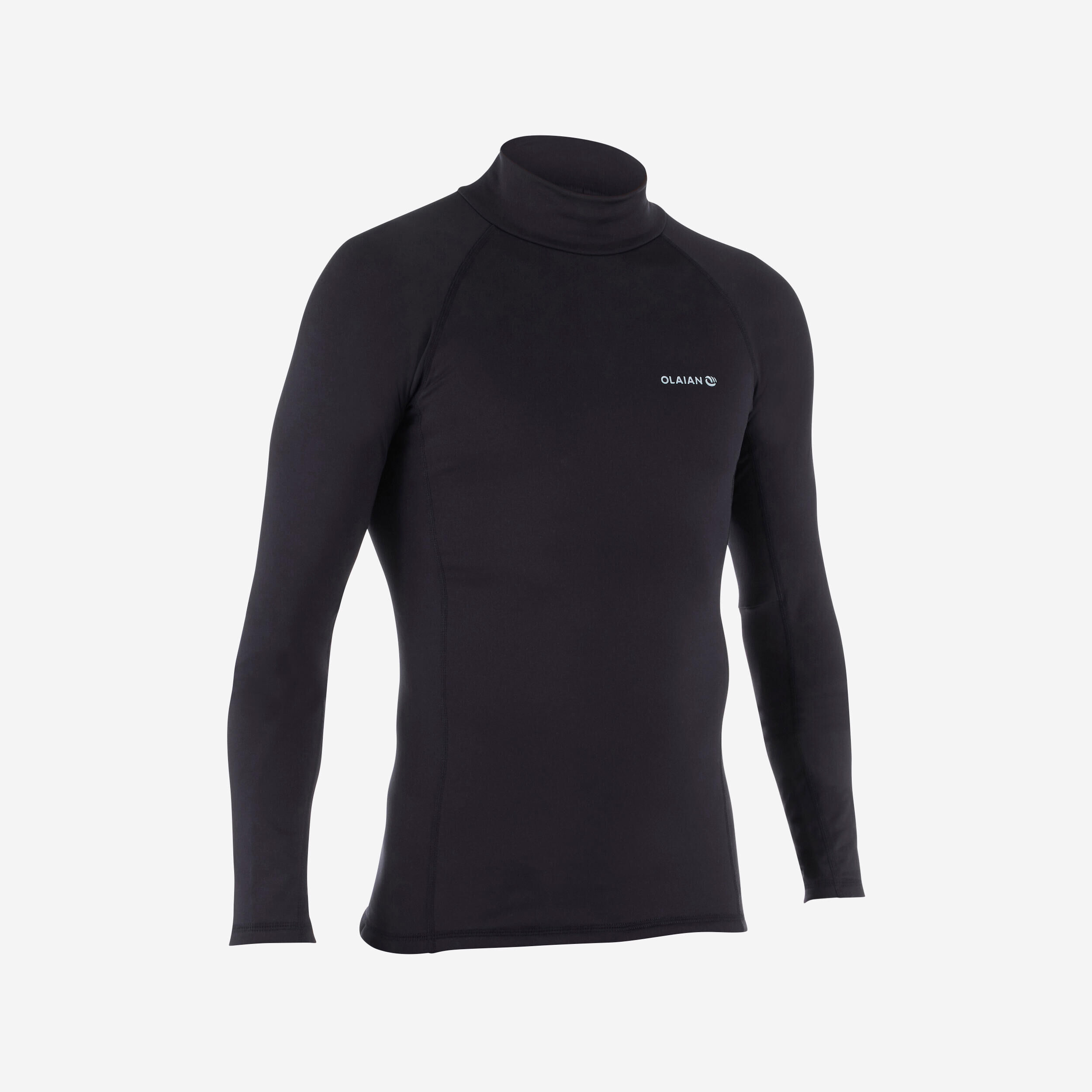 OLAIAN Men's surfing long-sleeve thermal fleece top T-shirt 900 - Black