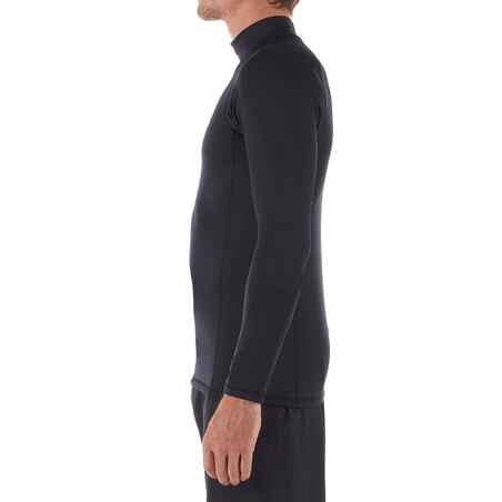 Ανδρικό μακρυμάνικο θερμικό μπλουζάκι fleece για surf T-shirt 900 - Μαύρο