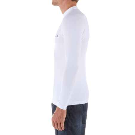100 Men's Long Sleeve UV Protection Surfing Top T-Shirt - White