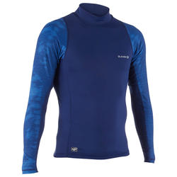 500 Men's Long Sleeve UV Protection Surfing Top T-Shirt - Cosmos Blue
