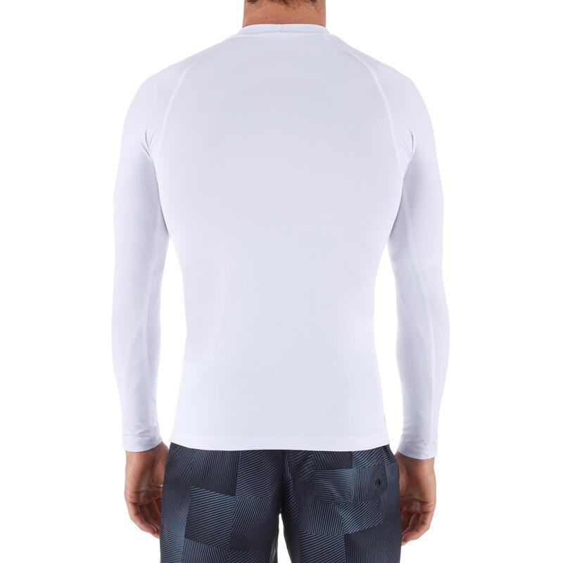 Pánské tričko na surf 100 s UV ochranou bílé