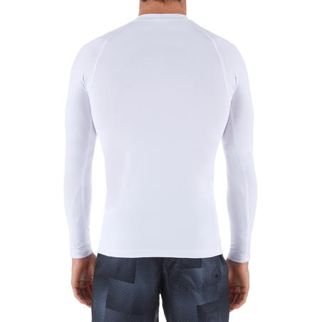 Tee Shirt anti UV surf top 100 manches longues homme blanc