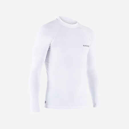 Camiseta de protección solar manga larga para hombre Olaian UV Top 100  blanco