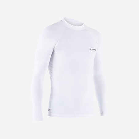 Camiseta de protección solar manga larga para hombre Olaian UV Top 100 blanco