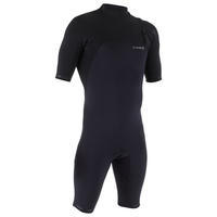Combinaison Surf shorty Homme Néoprène Manches Courtes 900 Zip free noir