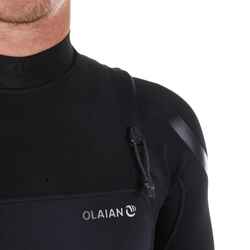 Men's surfing neoprene short-sleeved no zip shorty wetsuit 900 - Black