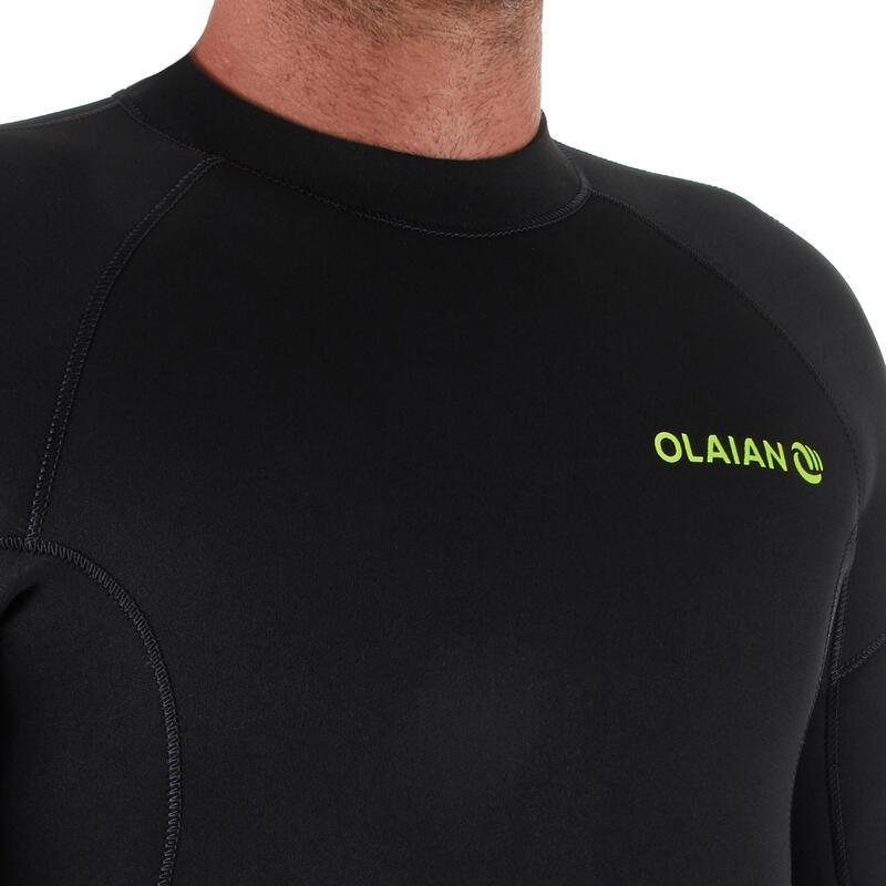 100 Neopren Kaplamalı Wetsuit - 4/3 mm - Erkek - Siyah