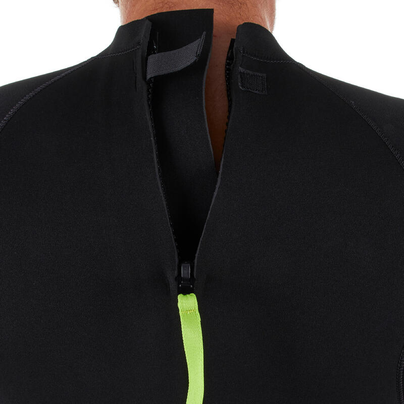 100 Neopren Kaplamalı Wetsuit - 4/3 mm - Erkek - Siyah