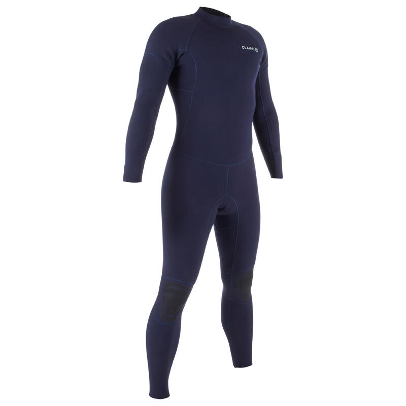 男款衝浪2/2 mm氯丁橡膠（neoprene）防寒衣100－藍色
