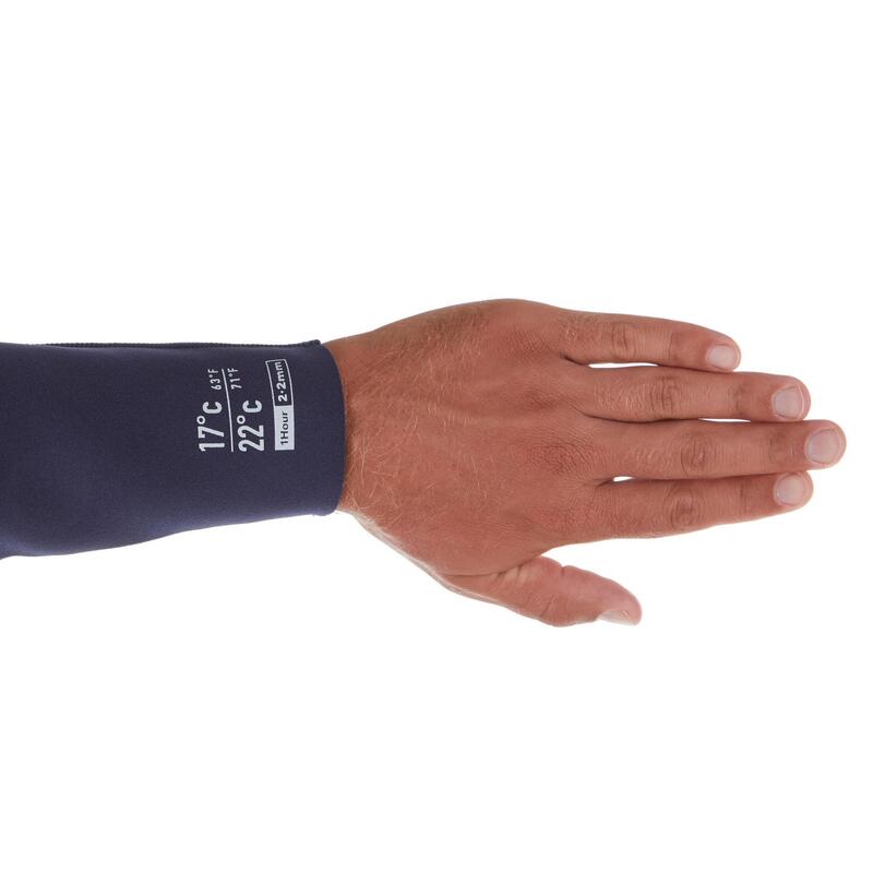 Erkek Neopren Wetsuit - 2/2 mm - Mavi - 100