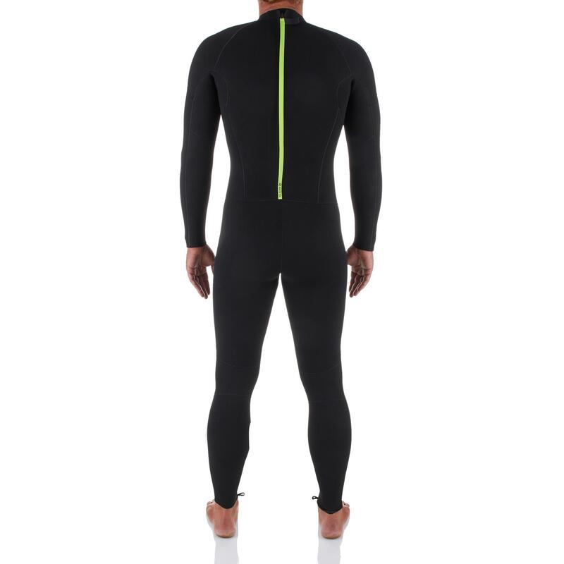 100 Neopren Kaplamalı Wetsuit - 4/3 mm - Erkek - Siyah