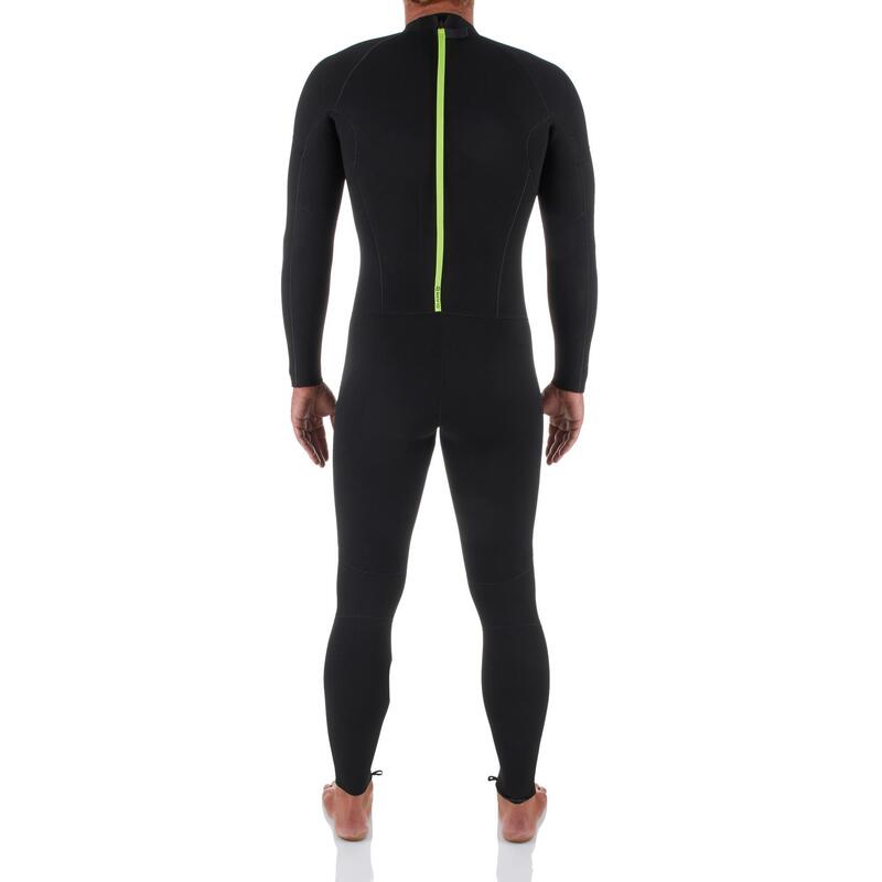 Wetsuit voor surfen heren 100 neopreen 4/3 mm zwart