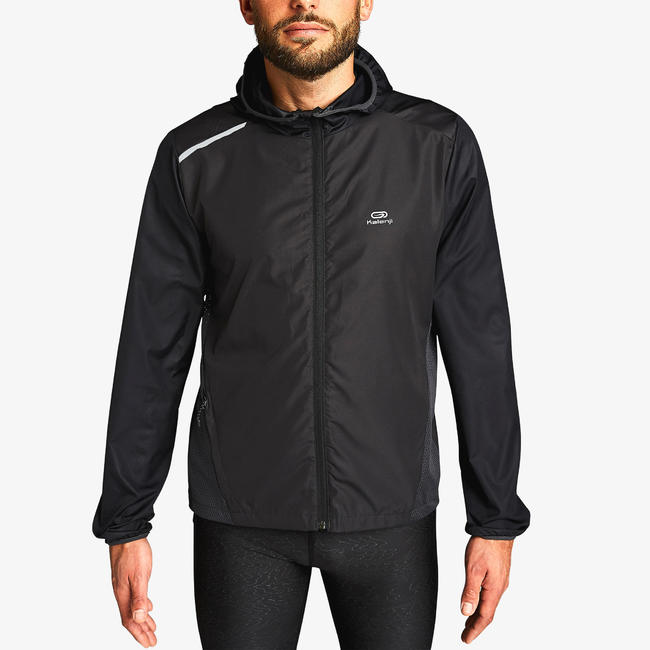 RUN WIND MEN'S RUNNING WINDPROOF JACKET BLACK